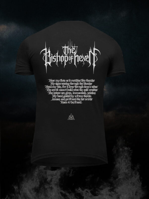 The Bishop of Hexen Ceremony at the edge of a burning page T- shirt - Image 3